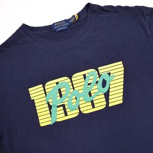 POLO RALPH LAUREN Men's M Navy Blue 1967 Graphic Cotton Classic Fit T-Shirt